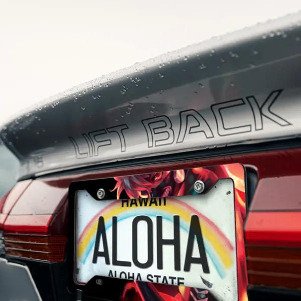 Ken Kaneki v5 One-Eyed King Eyepatch Mask Kagune Anteiku Quinx Smile Teeth Otaku Weeb Anime Manga Printed Aluminum Composite Car License Plate Frame>