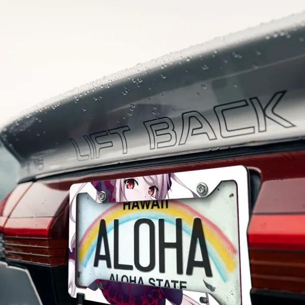 Shalltear Bloodfallen v2 True Vampire Bloody Valkyrie Floor Guardian Great Tomb of Nazarick Waifu Printed Aluminum Composite Car License Plate Frame>