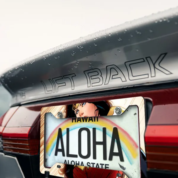 Diana Prince v4 Amazon Tiara Star Golden Lasso Themyscira Superhero Comics Lady Driven Girl Printed Aluminum Composite Car License Plate Frame>