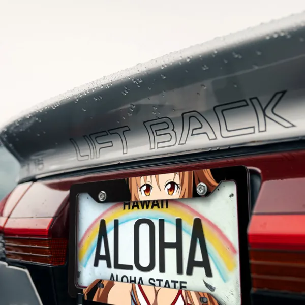Yuuki Asuna v2 Berserk Healer Stacia RECT Inc Knights Blood Sexy Waifu Hot Girl Anime Manga Printed Aluminum Composite Car License Plate Frame>