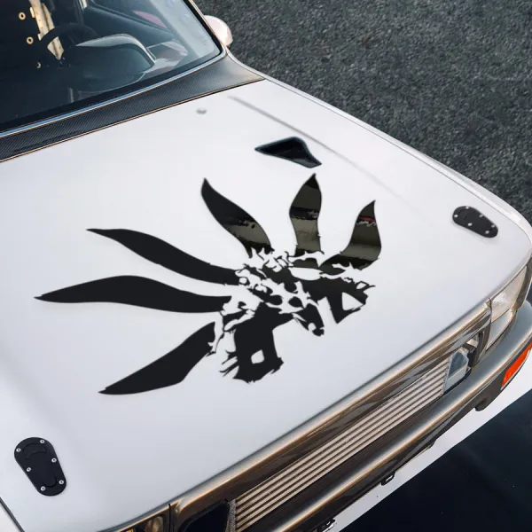 Kurama Hood v3 Fox Nine-Tails Demon Seal  Beast Uzumaki Shinobi Konoha Hidden Village Anime Manga Body Windshield Sticker Decal>
