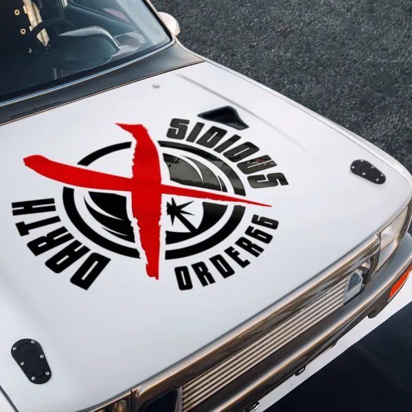 Hood Order 66 Survivor Jedi Darth Sidious Palpatine Vader Galactic Empire Force Car Vinyl Sticker Decal>