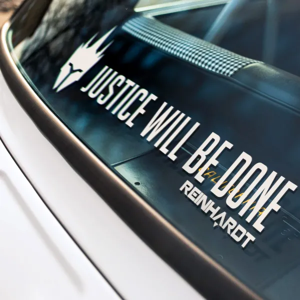 2x Pair Reinhardt Justice Will Be Done Ultimate Car Vinyl Sticker Decal>