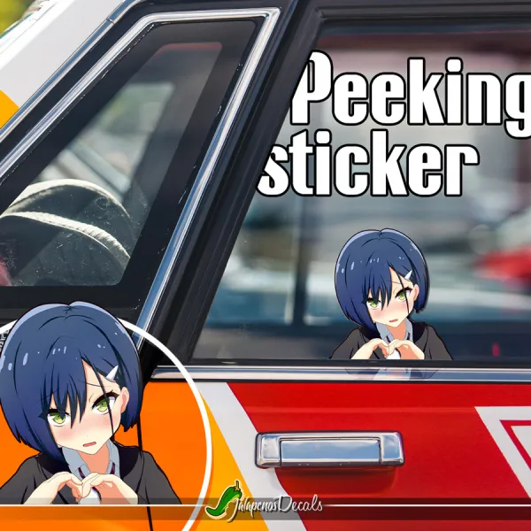 Peeking Ichigo v2 Code 015 イチゴ Derufiniumu Otaku Weeb Anime Manga Girl Sexy Hot Boobs JDM Car Vinyl Sticker Decal>
