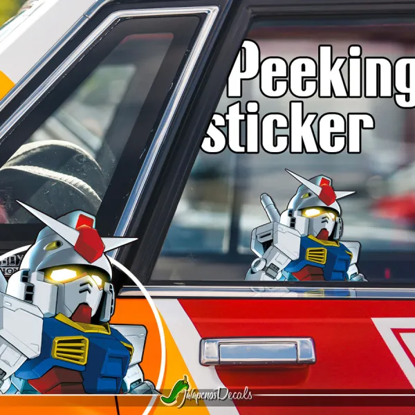 Peeking RX-78-2 Amuro Ray Earth Federation Forces E.F.F. White Devil Zeon Armor Core Block System Mecha Manga Anime Car Vinyl Sticker Decal>