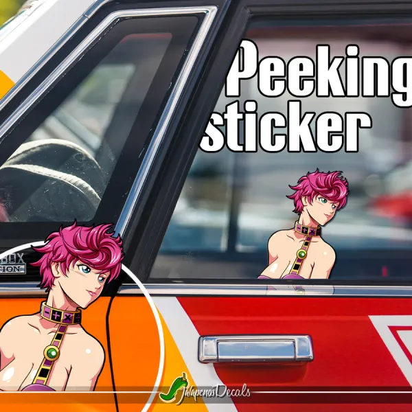 Peeking Trish Una v1 Torisshu Vento Aureo Stand Goff Spice Girl Anime Manga Car Vinyl Sticker Decal>