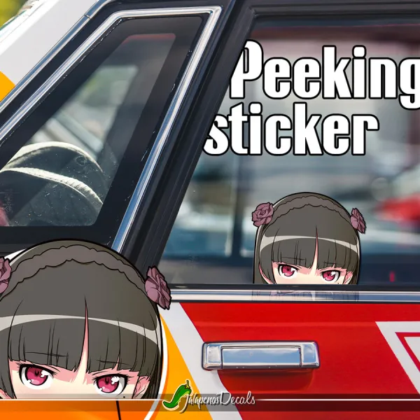 Peeking Ruri Gokō v2 Kuroneko Neko Black Cat Otaku Girls Unite Anime Sexy Hot Boobs Girl Manga Car Vinyl Sticker Decal>