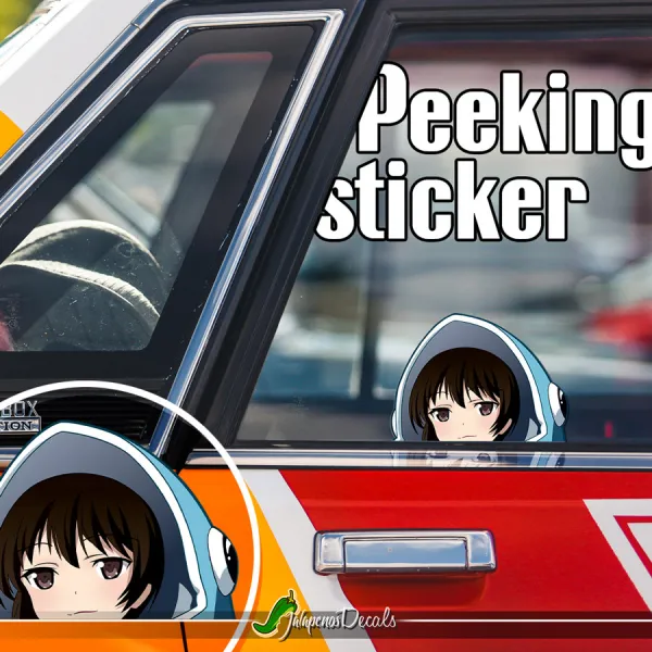 Peeking Miku Maekawa The iDOLM@STER Cinderella Girls Sexy Hot Girl Funny JDM Racing Low Stance Anime Manga Car Vinyl Sticker Decal>