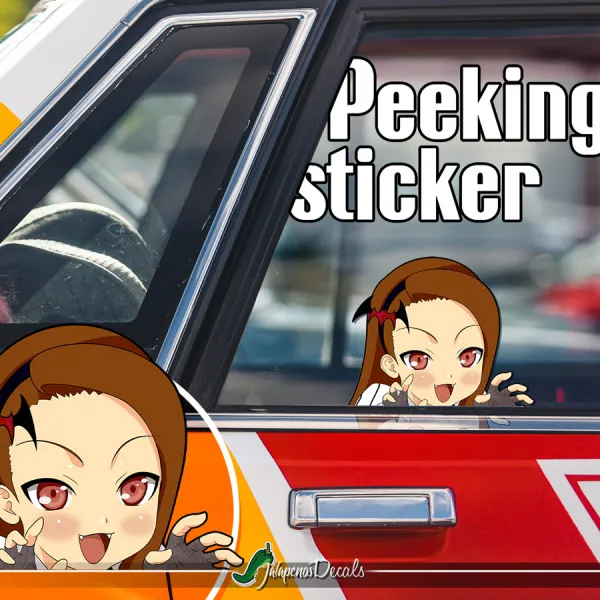 Peeking Iori Minase THE IDOLM@STER MILLION LIVE Sexy Hot Girl Funny JDM Racing Low Stance Anime Manga Car Vinyl Sticker Decal>