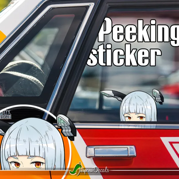 Peeking Nendoroid Murakumo Sexy Hot Girl Funny JDM Racing Low Stance Anime Manga Car Vinyl Sticker Decal>