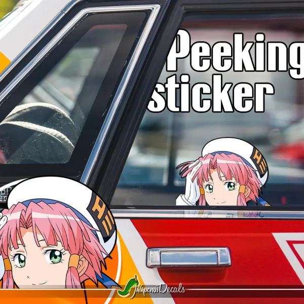 Peeking Akari Mizunashi Aria The Animation Sexy Hot Girl Funny JDM Racing Low Stance Anime Manga Car Vinyl Sticker Decal>