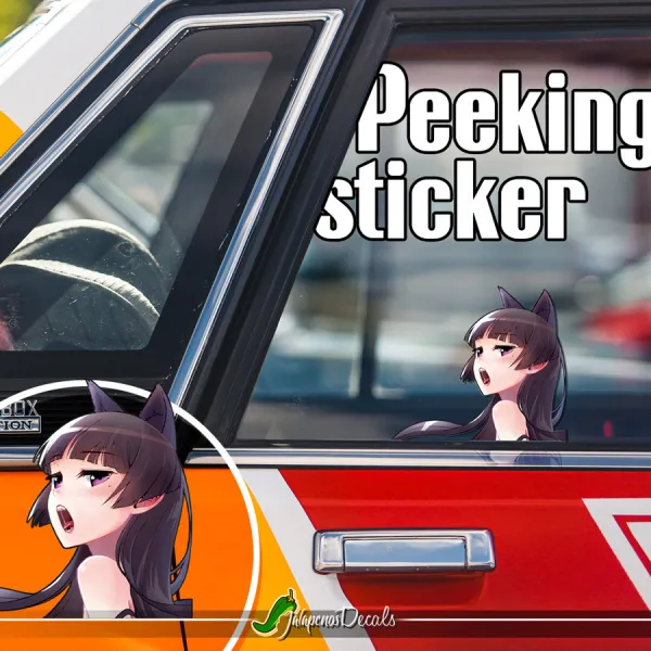 Peeking Ruri Gokō v1 Kuroneko Neko Black Cat Otaku Girls Unite Anime Sexy Hot Boobs Girl Manga Car Vinyl Sticker Decal>