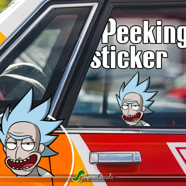 Peeking Rick Morty v3 TV Show Funny JDM Racing Low Stance Anime Manga Car Vinyl Sticker Decal>