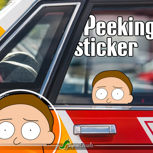 Peeking Rick Morty v1 TV Show Funny JDM Racing Low Stance Anime Manga Car Vinyl Sticker Decal>