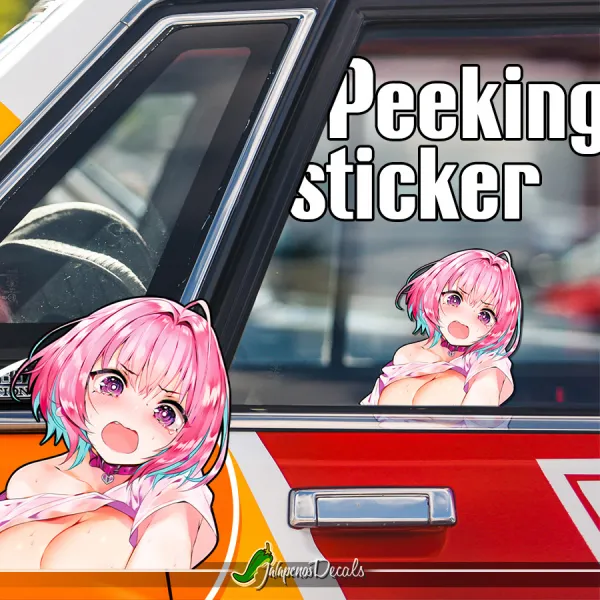 Peeking Riamu Yumemi Idol 346 Production Menhera I'm So Sick Otaku Weeb Sexy Girl Waifu Hot Boobs Anime Manga Car Vinyl Sticker Decal>