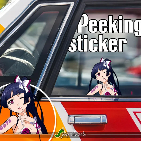 Peeking Rory Mercury v1 Reaper Demi-Goddess Darkness Apostle Emroy Anime Sexy Hot Boobs Girl Manga Car Vinyl Sticker Decal>