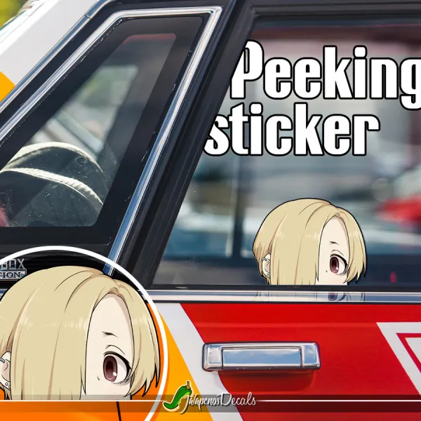 Peeking Koume Shirasaka THE iDOLM@STER Cinderella Girls V2 Sexy Hot Girl Funny JDM Racing Low Stance Anime Manga Car Vinyl Sticker Decal>
