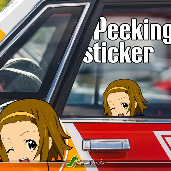 Peeking Ritsu Tainaka K-ON! Sexy Hot Girl Funny JDM Racing Low Stance Anime Manga Car Vinyl Sticker Decal>