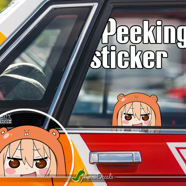 Peeking Umaru Doma Himouto! Umaru-chan Sexy Hot Girl Funny JDM Racing Low Stance Anime Manga Car Vinyl Sticker Decal>