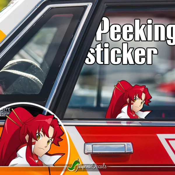 Peeking Yoko Littner Barrett M82 Sniper Rifle Anti-Spiral Lordgenome Kamina Gunmen Sexy Hot Boobs JDM Racing Stance Anime Manga Car Vinyl Sticker Decal>