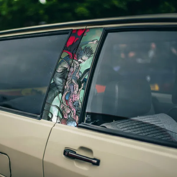 Tetsuo Shima v4 Mutated Arm Red Cape Pills Capsules Good Health Bad Education Bosozoku Neo Tokyo Anime Manga Printed Car Door B Pillar Vinyl Wrap Sticker>