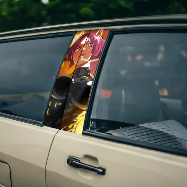 Yoruichi Shihoin v3 Cat Onmitsukido Corps Commander Shinigami Soul Society Gotei 13 Waifu Manga Anime Printed Car Door B Pillar Vinyl Wrap Sticker>