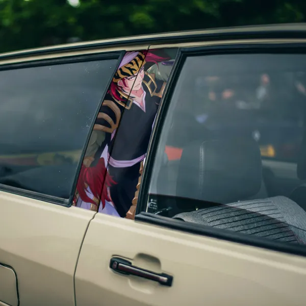 Renji Abarai v2 Shinigami Zabimaru Reiatsu Seireitei Soul Society Gotei 13 Manga Anime Printed Car Door B Pillar Vinyl Wrap Sticker>