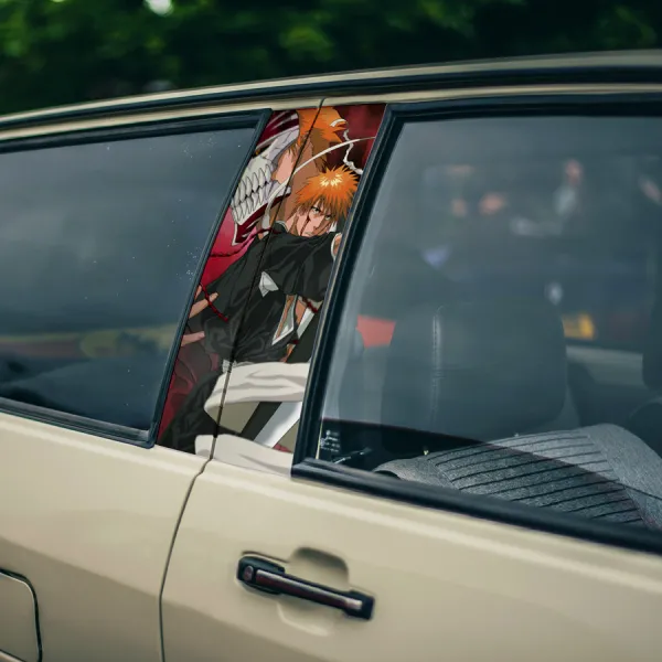 Ichigo Kurosaki v1 Shinigami Hollow Soul Society Zangetsu Getsuga Tensho Manga Anime Printed Car Door B Pillar Vinyl Wrap Sticker>