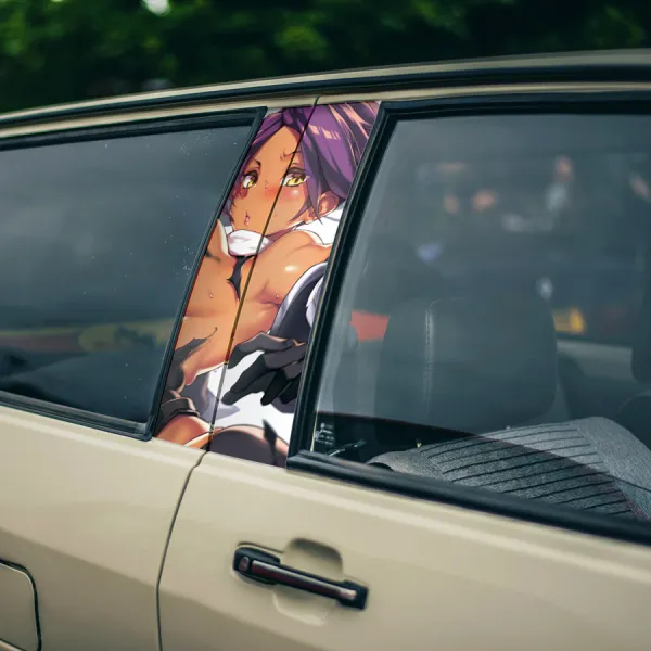 Yoruichi Shihoin v1 Cat Onmitsukido Corps Commander Shinigami Soul Society Gotei 13 Waifu Manga Anime Printed Car Door B Pillar Vinyl Wrap Sticker>