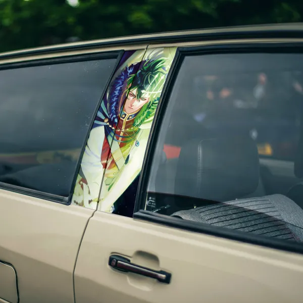 Yuno Grinberryall v2 Golden Dawn Squad Sylph Spirit Wind Star Grand Magic Knights Royal Grimoire Manga Anime Printed Car Door B Pillar Vinyl Wrap Sticker>