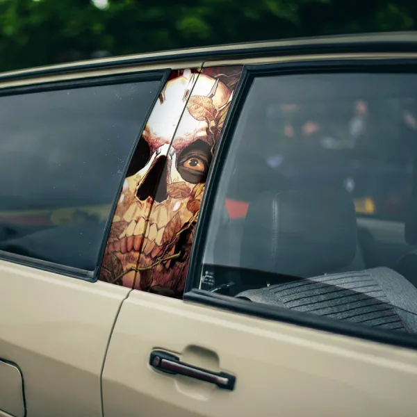 Skull Knight v5 Guts Black Swordsman Struggler Branded Band Falcon Eclipse Dragon Slayer Knight Griffith Crimson Behelit Sacrifice Anime Printed Car Door B Pillar Vinyl Wrap Sticker>