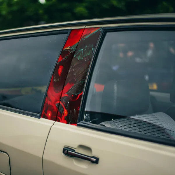 Guts v6 Black Swordsman Struggler Branded Band Falcon Armor Dragon Slayer Knight Griffith Crimson Behelit Sacrifice Anime Printed Car Door B Pillar Vinyl Wrap Sticker>