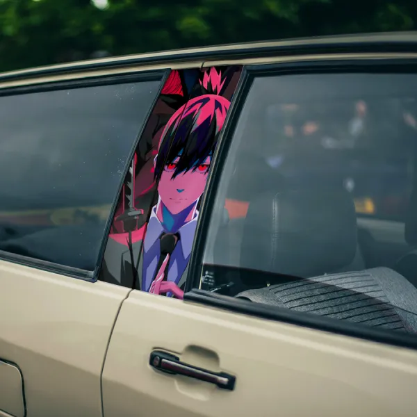 Aki Hayakawa v1 Public Safety Devil Hunter Curse Fox Gun Future Fiend Manga Anime Printed Car Door B Pillar Vinyl Wrap Sticker>