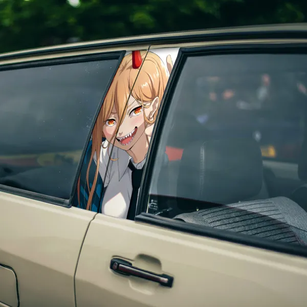 Power v1 Scythe Blood Fiend Public Safety Devil Hunter Makima Squad Waifu Manga Anime Printed Car Door B Pillar Vinyl Wrap Sticker>