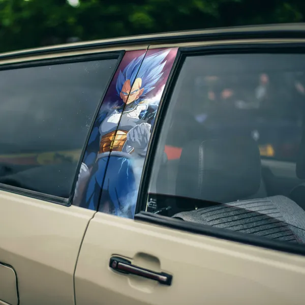 Blue Vegeta v1 Super Saiyan SSB SSJB Prince Fallen Saiyan Armor Bodysuit Universe 7 Frieza Force Z DBZ Anime Manga Printed Car Door B Pillar Vinyl Wrap Sticker>