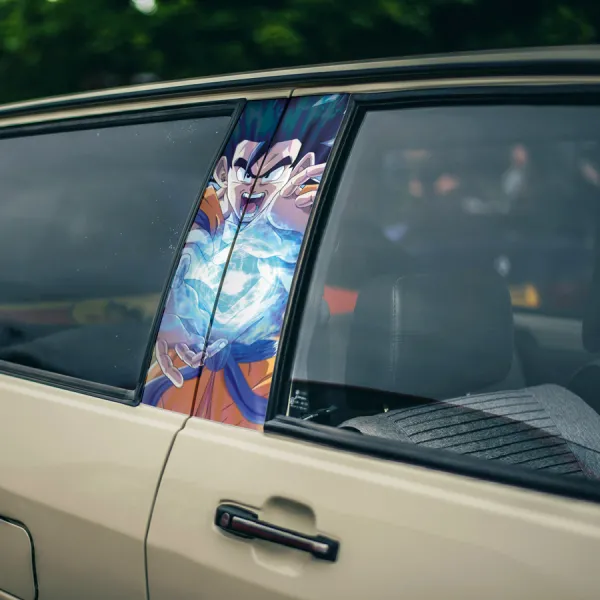 Black Son Goku v1 Kakarot Strike Super Saiyan Universe 7 Capsule Corp Z DBZ Anime Manga Printed Car Door B Pillar Vinyl Wrap Sticker>
