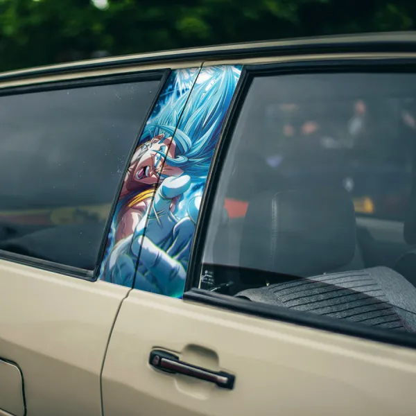 Vegetto v1 Vegito Vegerot Super Saiyan Blue Universe 7 Son Goku Vegeta Potara Earrings Z Super DBZ Kai Anime Manga Printed Car Door B Pillar Vinyl Wrap Sticker>