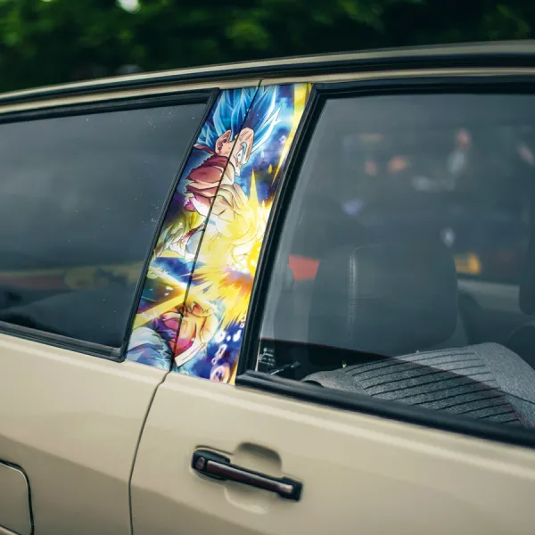 Blue Vegeta v4 Super Saiyan SSB SSJB God SSG SSJG Prince Fallen Saiyan Kamehameha Blast Universe 7 Frieza Force Z DBZ Anime Manga Printed Car Door B Pillar Vinyl Wrap Sticker>