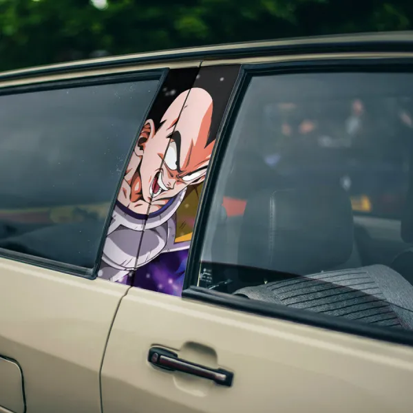 Black Vegeta v4 Prince Fallen Saiyan Armor Bodysuit Universe 7 Frieza Force Z DBZ Anime Manga Printed Car Door B Pillar Vinyl Wrap Sticker>