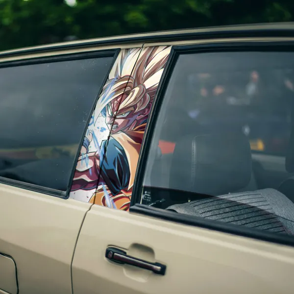Son Goku Super Saiyan v1 SSJ SSJ1 Kamehameha Wave Blast Energy Attack Kaio-ken Ki Kakarot Aura Anime Manga Printed Car Door B Pillar Vinyl Wrap Sticker>
