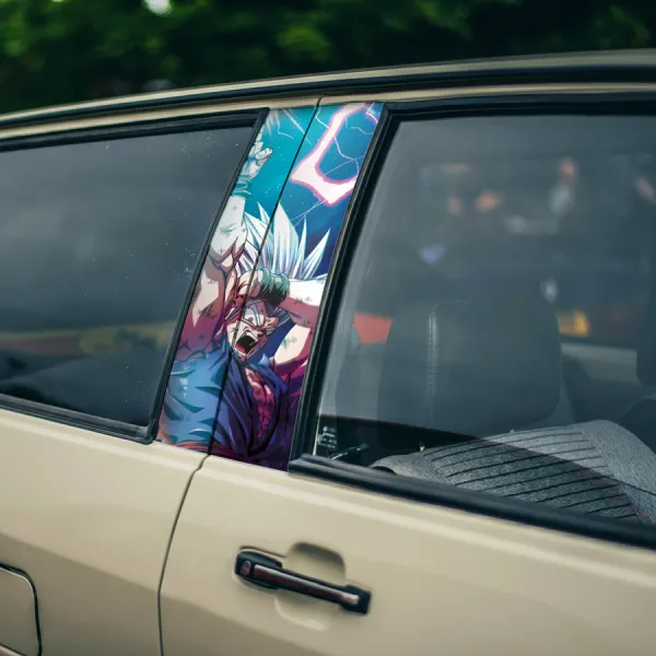 Son Gohan v1 Beast Form Mode Super Awakening Final Universe 7 Saiyan Z Super DBZ Kai Anime Manga Printed Car Door B Pillar Vinyl Wrap Sticker>