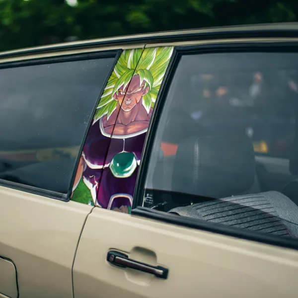 Broly v3 Legendary Super Saiyan Paragus Frieza Force X Scar Universe 7 Z DBZ Anime Manga Printed Car Door B Pillar Vinyl Wrap Sticker>
