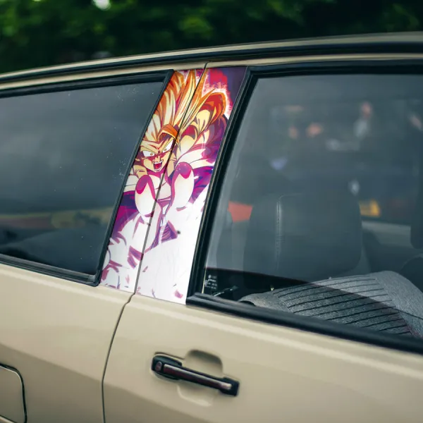 Gogeta v1 Fusion Dance Goku Vegeta Metamoran Super Saiyan SSJ Kamehameha Blast Z Super DBZ Kai Anime Manga Printed Car Door B Pillar Vinyl Wrap Sticker>