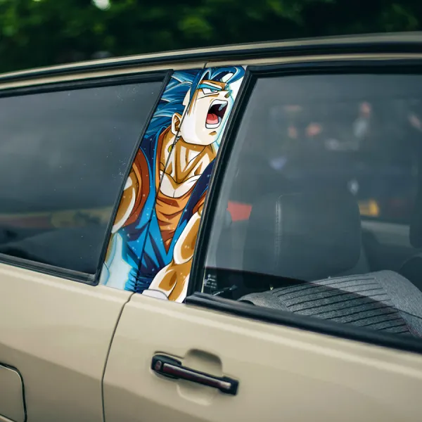 Vegetto v3 Vegito Vegerot Super Saiyan Blue Universe 7 Son Goku Vegeta Potara Earrings Z Super DBZ Kai Anime Manga Printed Car Door B Pillar Vinyl Wrap Sticker>