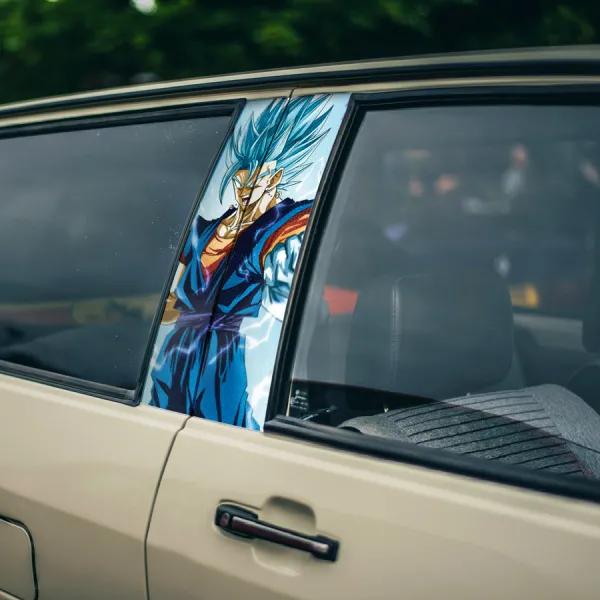 Vegetto v2 Vegito Vegerot Super Saiyan Blue Universe 7 Son Goku Vegeta Potara Earrings Z Super DBZ Kai Anime Manga Printed Car Door B Pillar Vinyl Wrap Sticker>