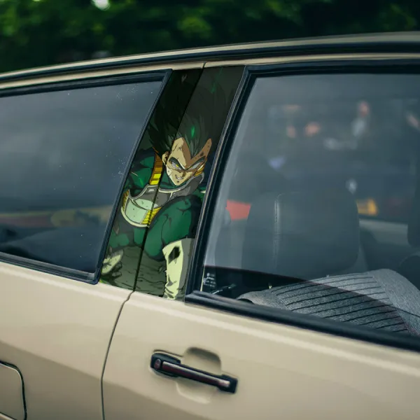 Black Vegeta v2 Prince Fallen Saiyan Armor Bodysuit Universe 7 Frieza Force Z DBZ Anime Manga Printed Car Door B Pillar Vinyl Wrap Sticker>