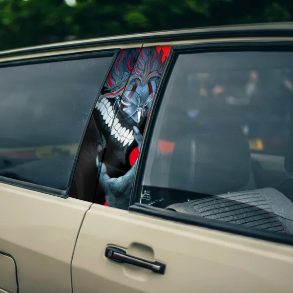 Ken Takakura v2 Okarun Occult-Kun Glasses Four-Eyes Kintama Turbo Granny Spiritual Power Anime Manga Printed Car Door B Pillar Vinyl Wrap Sticker>