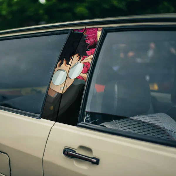 Ken Takakura v1 Okarun Occult-Kun Glasses Four-Eyes Kintama Turbo Granny Spiritual Power Anime Manga Printed Car Door B Pillar Vinyl Wrap Sticker>