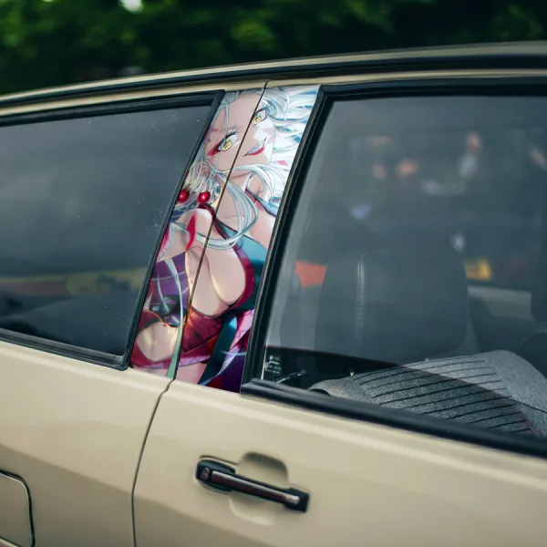 Daki v1 Ume Eyes Upper Rank Six Twelve Kizuki Six Oiran Doma Gyutaro Blade Katana Waifu Girl Anime Manga Printed Car Door B Pillar Vinyl Wrap Sticker>