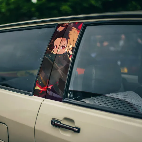 Tanjiro Kamado v1 Scar Mark Kanoe-Ranked Water Breathing Corps Sumiko Brightness Anime Manga Printed Car Door B Pillar Vinyl Wrap Sticker>